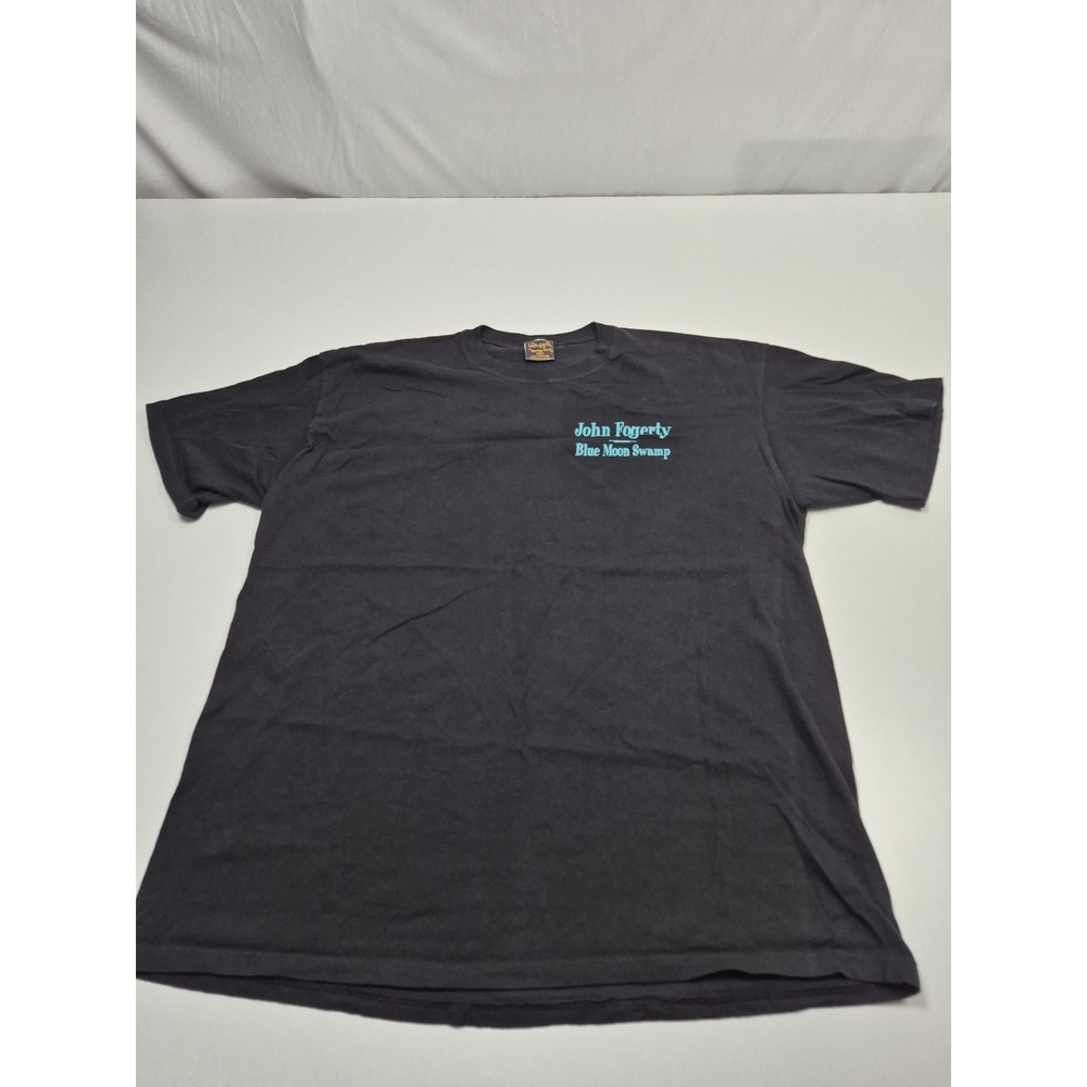 Vintage John Fogerty Shirt Mens 2XL Black Blue Moon Swamp Band Graphic Tee
